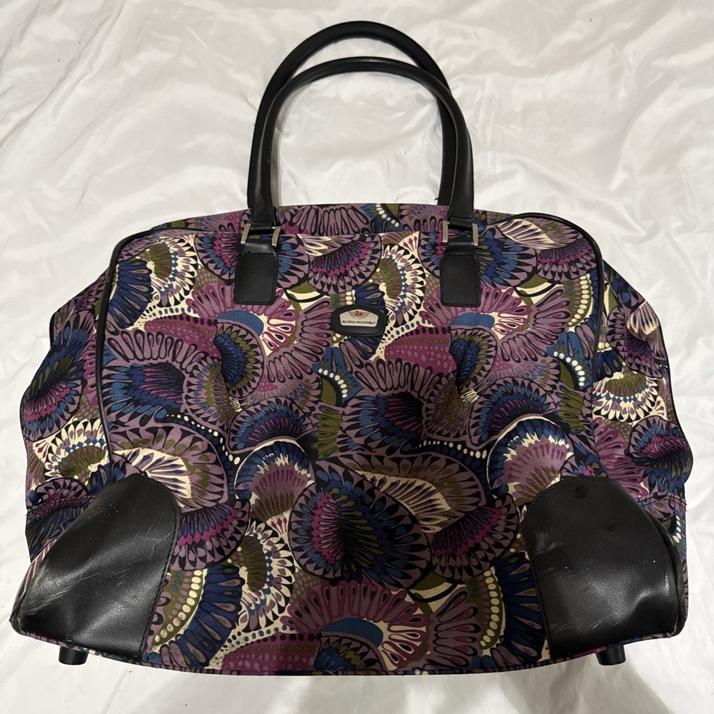 Gloria Vanderbilt Pattern Blue Purple Purse Tote Bag 17" x 17"
